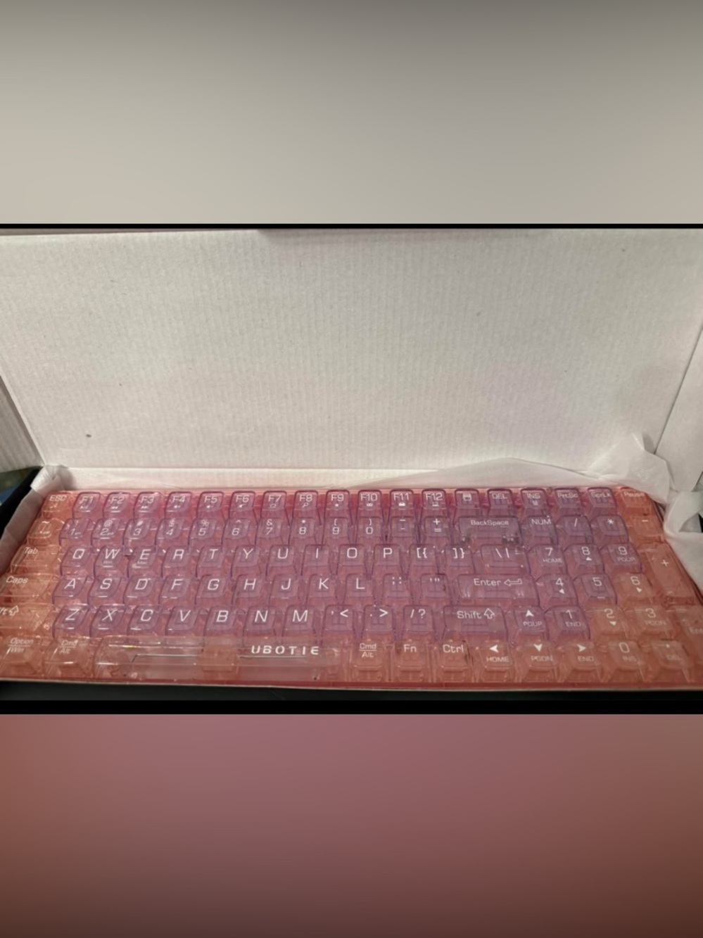 Pink Transparent Bluetooth Keyboard